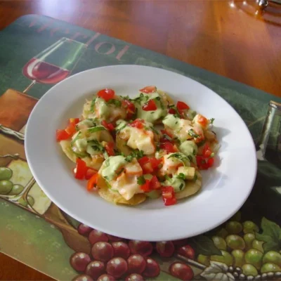 Nachos de camarão e jalapeño