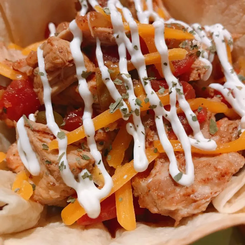 Pork Chile Rojo (carne de porco desfiada com molho chileno vermelho)
