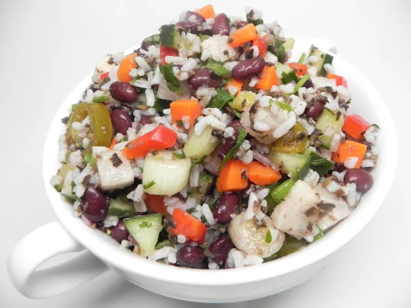 Salada de arroz mexicana