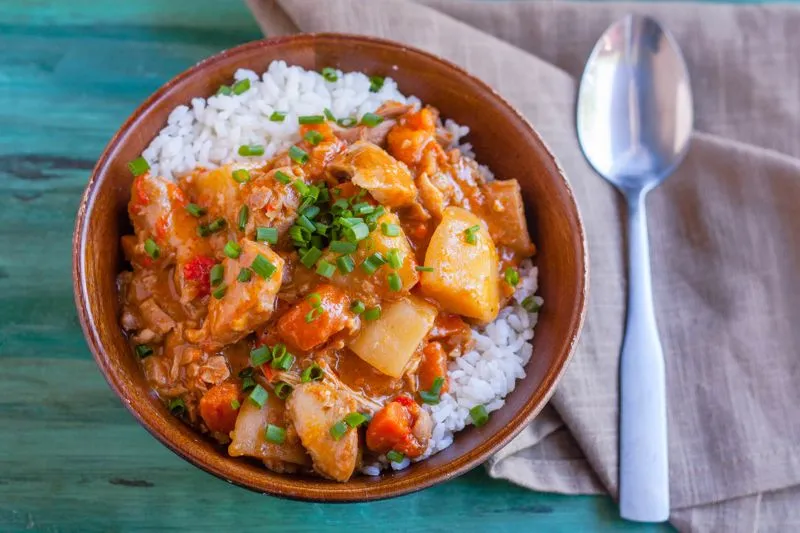 Curry Massaman de Frango de Panela Lenta