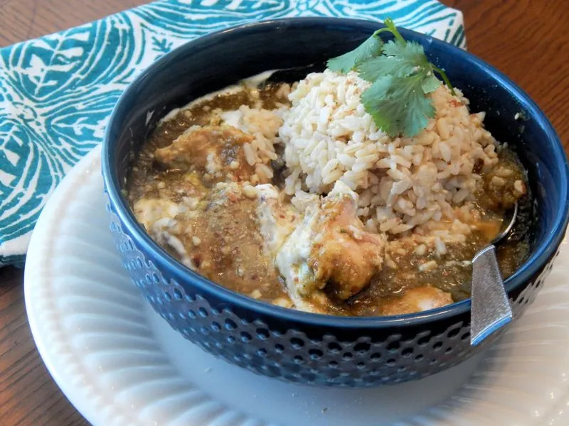 Korma de frango indiano no fogão lento