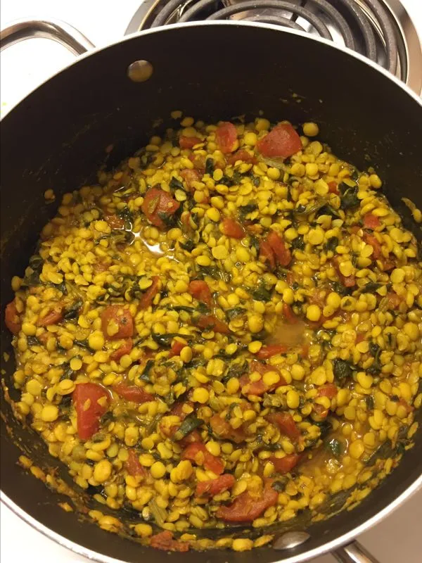 Mung Bean Dahl com Espinafre