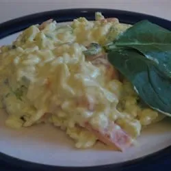 Salada de Frango com Curry e Arroz