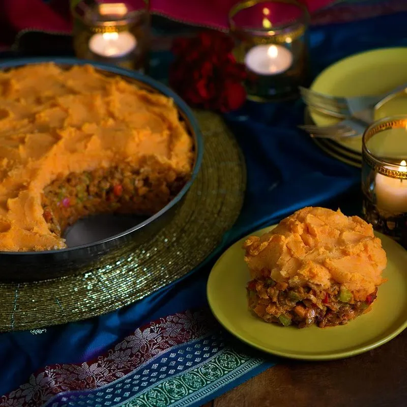 Tikka Masala Torta de Pastor Frigideira