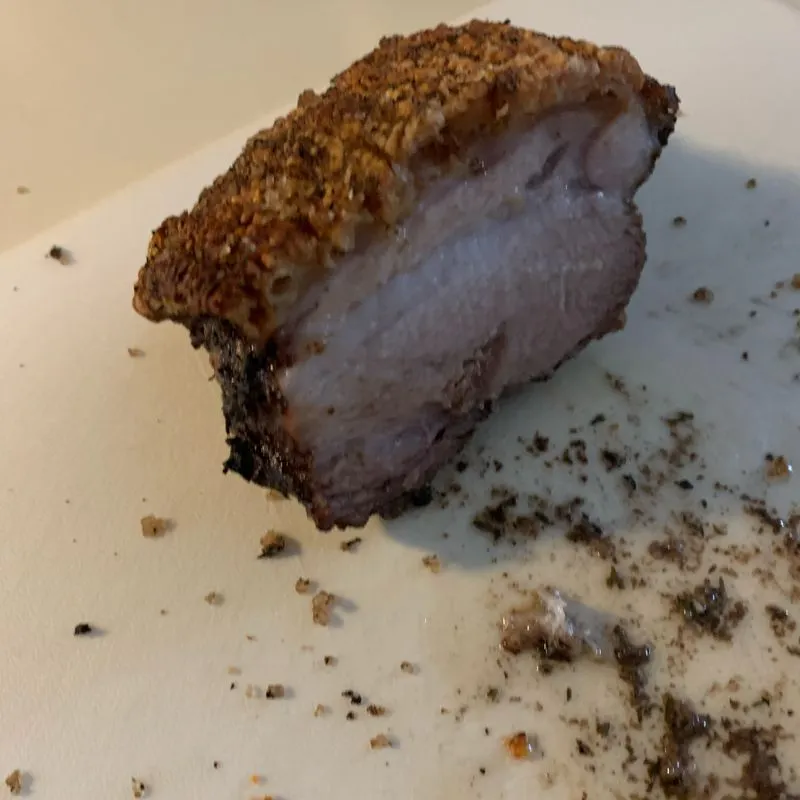 Barriga de Porco Assada com Pele Crocante