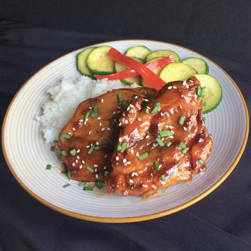 Coxas de Frango Teriyaki Grelhado