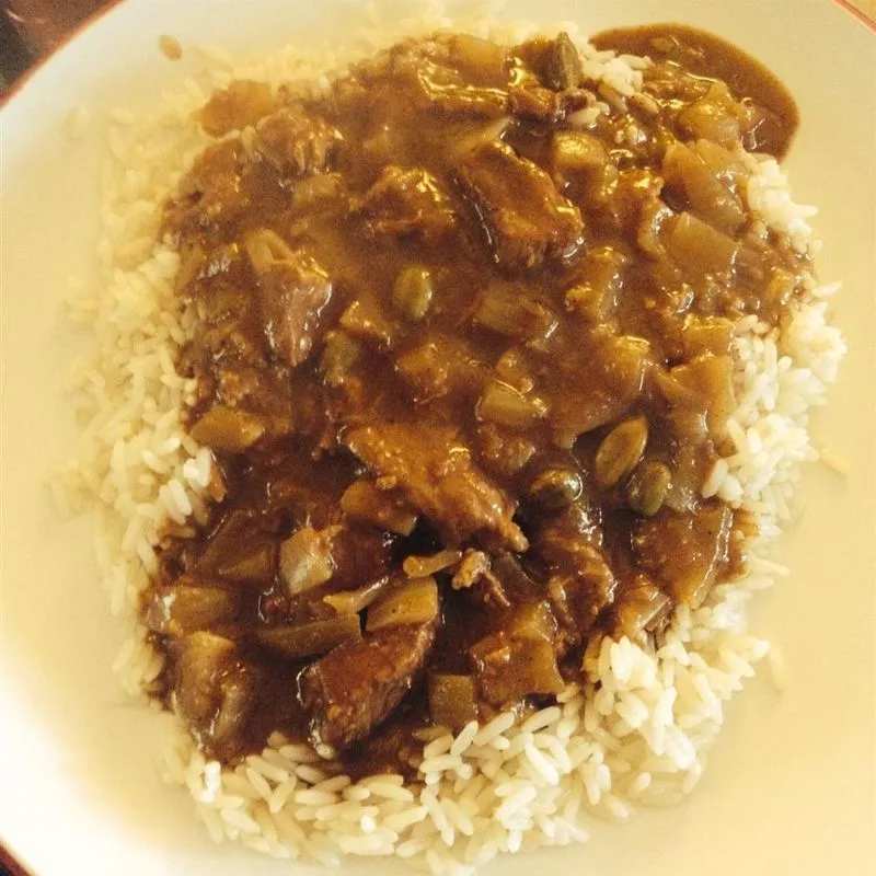 Caril de gengibre e carne (versão para fogão lento)