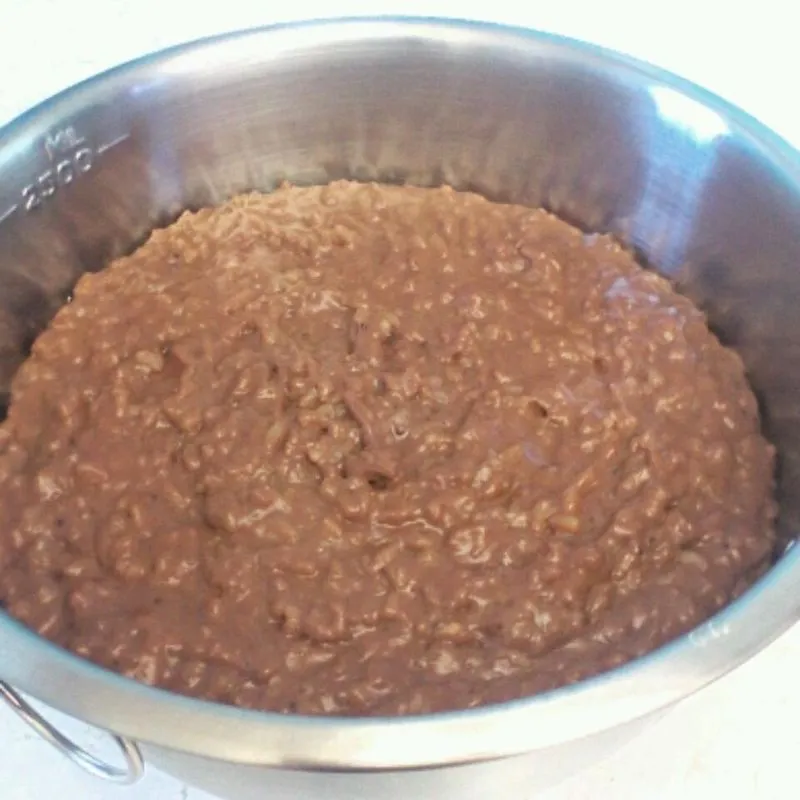 Pudim de arroz com laranja e chocolate