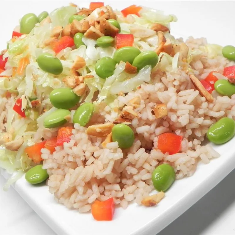 Repolho Asiático e Arroz com Chá