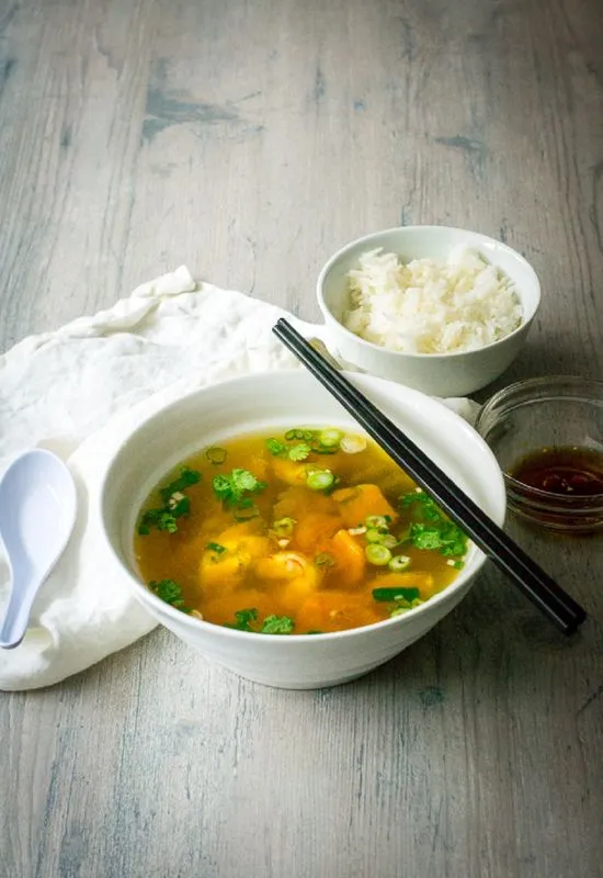 Sopa de abóbora vietnamita Kabocha