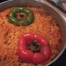 Arroz e feijão porto-riquenho (Arroz con Gandules)