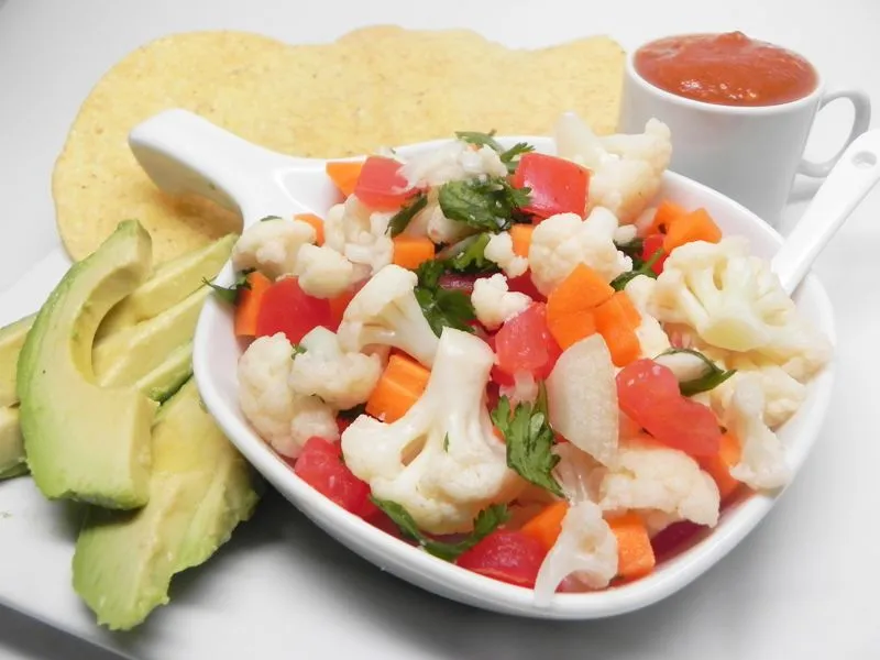 Ceviche fácil de couve-flor