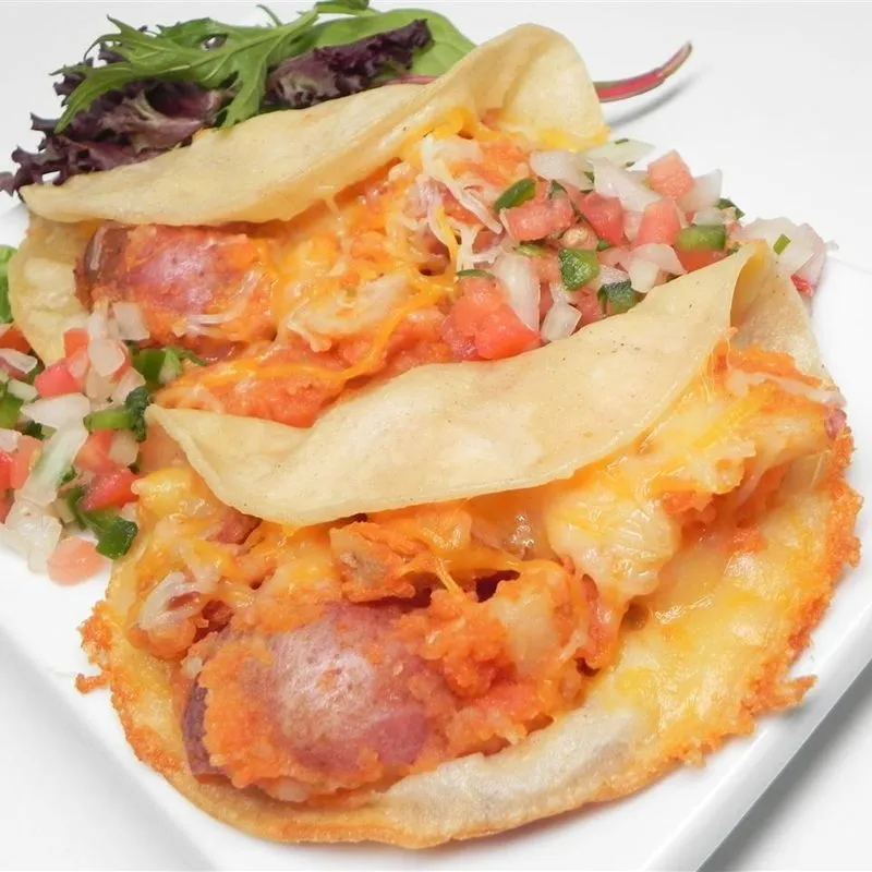Queijo trufado e tacos de batata