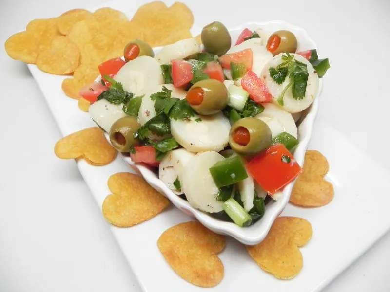 Ceviche de palmito vegano