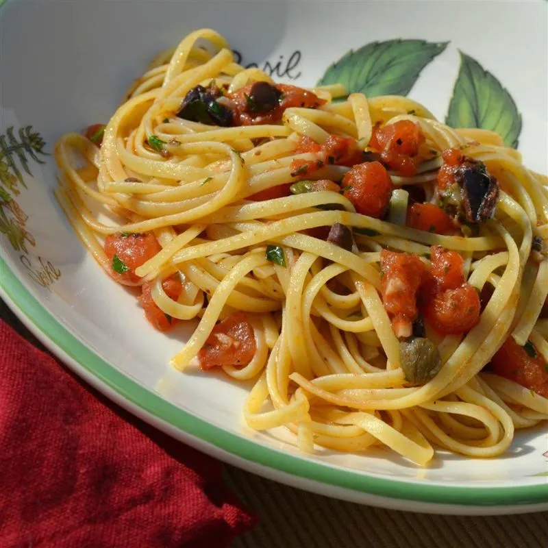 Linguine de estilo da ilha