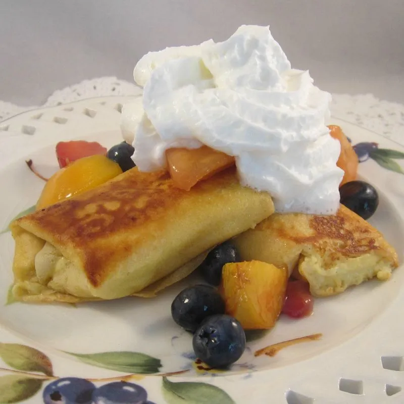 Queijo e limão blintzes