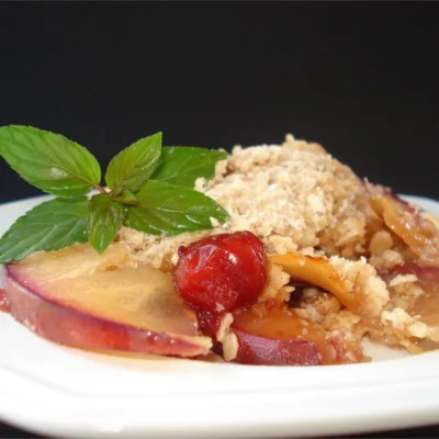 Crumble de maçã e abacaxi havaiano