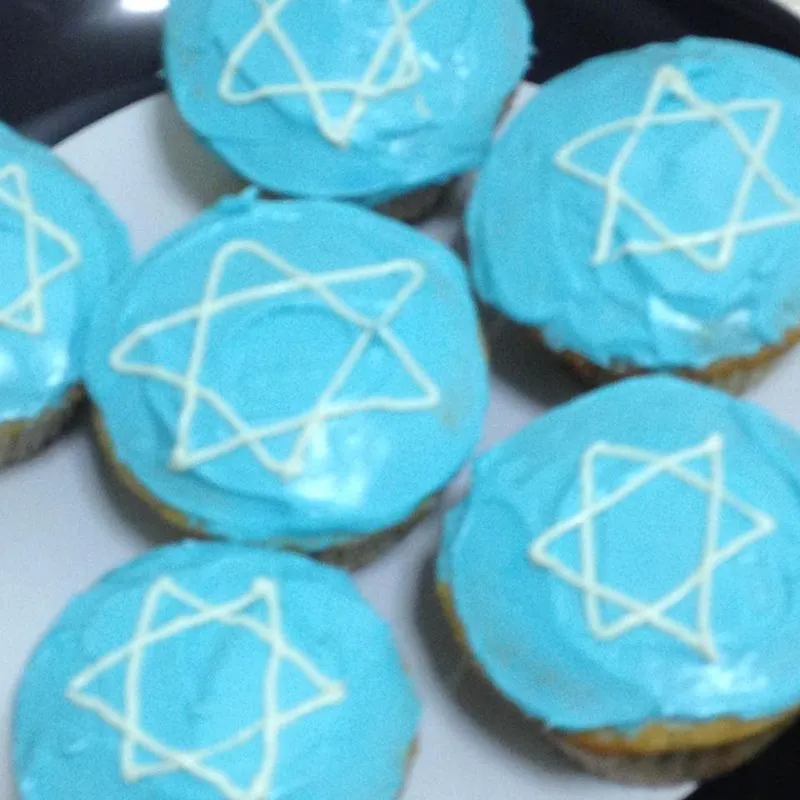 Cupcakes de Hanukkah meio saudáveis