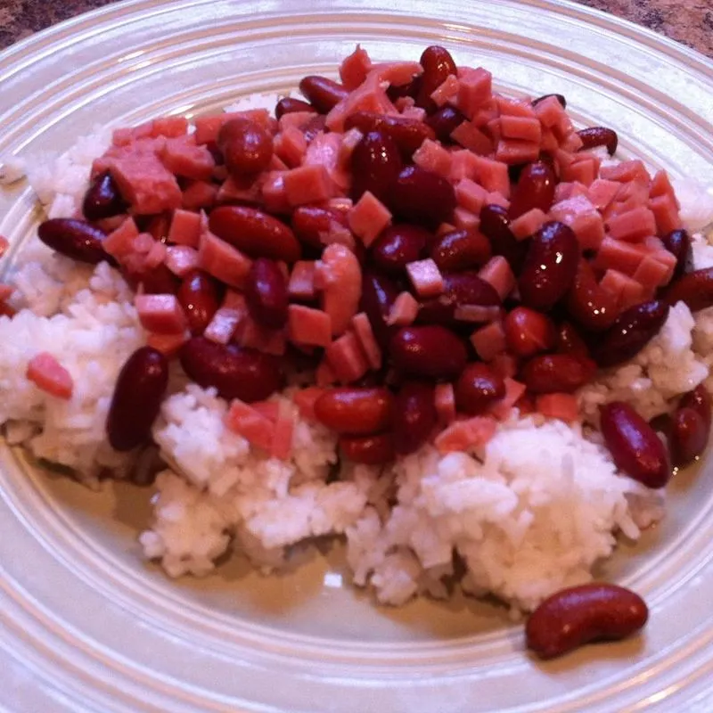 Feijao Vermelho e Arroz com SPAM &