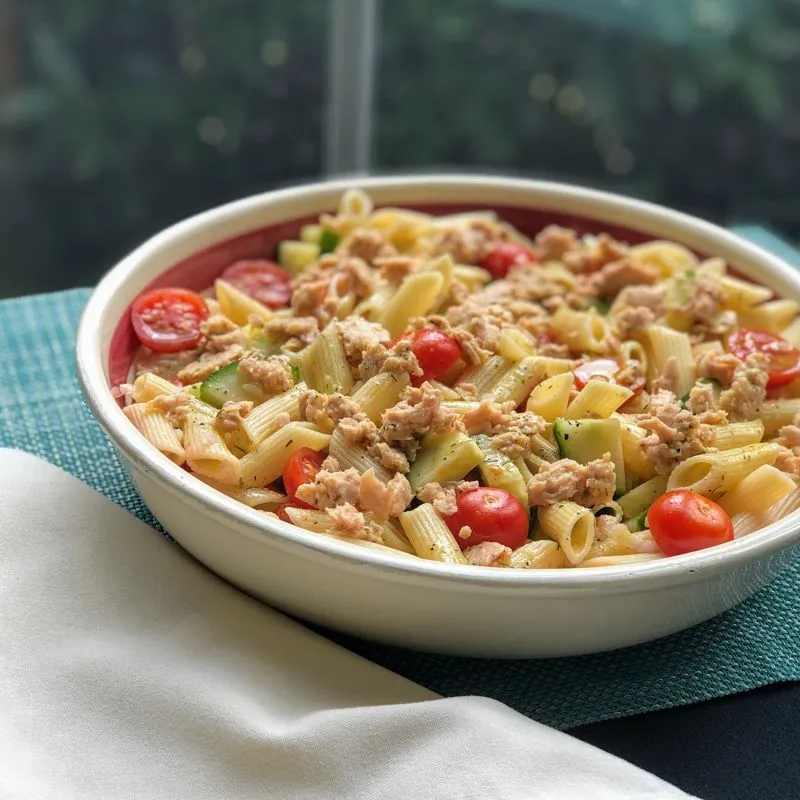 Salada de Massa com Salmão Mediterrâneo