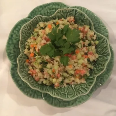 Salada Picada De Arroz De Couve Flor