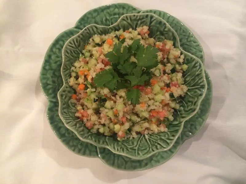 Salada Picada De Arroz De Couve Flor