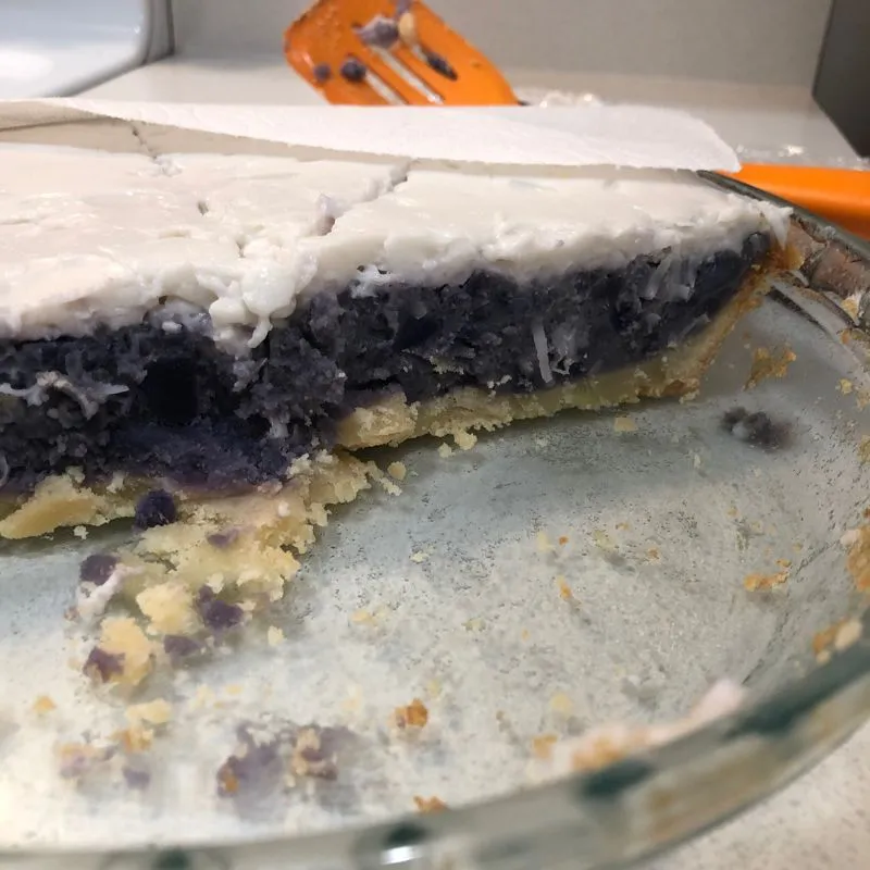 Haupia e torta de batata doce roxa